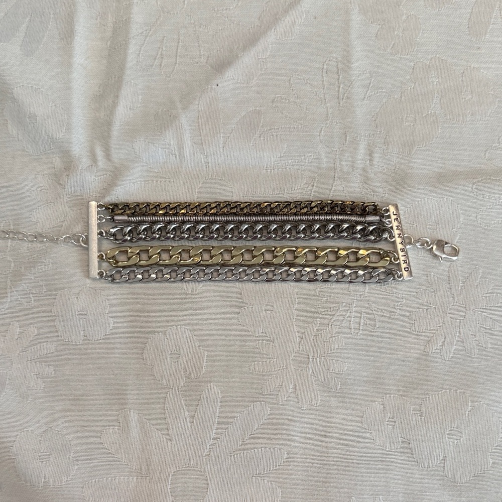 Jenny Bird Two-Tone Multi-Chain Bracelet in Silver and Gold
